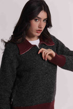 Carica l'immagine nel visualizzatore di Gallery, maglia bicolor con zip  - mimì muà - grigio
