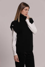 Carica l'immagine nel visualizzatore di Gallery, maglia maniche corte con paillettes su spalle - mimì muà - nero
