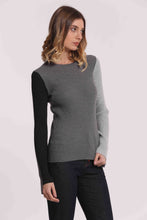 Carica l'immagine nel visualizzatore di Gallery, maglia con maniche bicolor  - mimì muà - grigio
