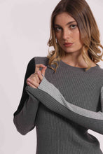 Carica l'immagine nel visualizzatore di Gallery, maglia con maniche bicolor  - mimì muà - grigio
