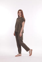 Carica l&#39;immagine nel visualizzatore di Gallery, pantalone con elastico in vita in tencel - mimì muà - verde militare 2025
