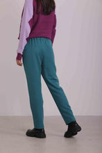 Carica l&#39;immagine nel visualizzatore di Gallery, pantalone jogger con elastico dietro in poliviscosa - mimì muà - verde ottanio
