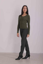 Carica l&#39;immagine nel visualizzatore di Gallery, pantalone pancia piatta effetto velluto - mimì muà - verde militare
