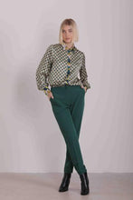 Carica l&#39;immagine nel visualizzatore di Gallery, pantalone con elastico dietro in tessuto tecnico - mimì muà - verde malachite
