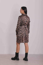 Carica l&#39;immagine nel visualizzatore di Gallery, abito corto fantasia leopardata - mimì muà - nero cammello
