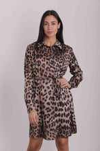 Carica l&#39;immagine nel visualizzatore di Gallery, abito corto fantasia leopardata - mimì muà - nero cammello
