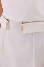 Carica l&#39;immagine nel visualizzatore di Gallery, abito longuette con zip su tasche in tessuto tecnico - mimì muà - bianco
