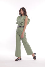 Carica l&#39;immagine nel visualizzatore di Gallery, tuta in gabardina con rouches - mimì muà - verde militare 2025
