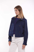 Carica l&#39;immagine nel visualizzatore di Gallery, trench cropped in gabardina - mimì muà - blu
