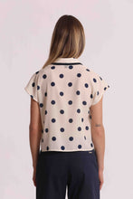 Carica l'immagine nel visualizzatore di Gallery, camicia maniche corte fantasia pois  - mimì muà - blu panna
