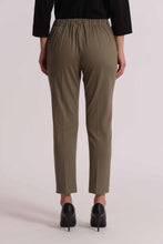 Carica l'immagine nel visualizzatore di Gallery, pantalone basic in punto milano con elastico  - mimì muà - verde militare
