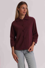 Carica l'immagine nel visualizzatore di Gallery, giacca in neoprene con bottoni  - mimì  muà - bordeaux
