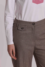 Carica l'immagine nel visualizzatore di Gallery, pantalone palazzo in pied de poule lurex  - mimì muà - bordeaux beige
