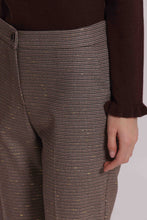 Carica l'immagine nel visualizzatore di Gallery, pantalone sigaretta in pied de poule lurex  - mimì muà - bordeaux beige
