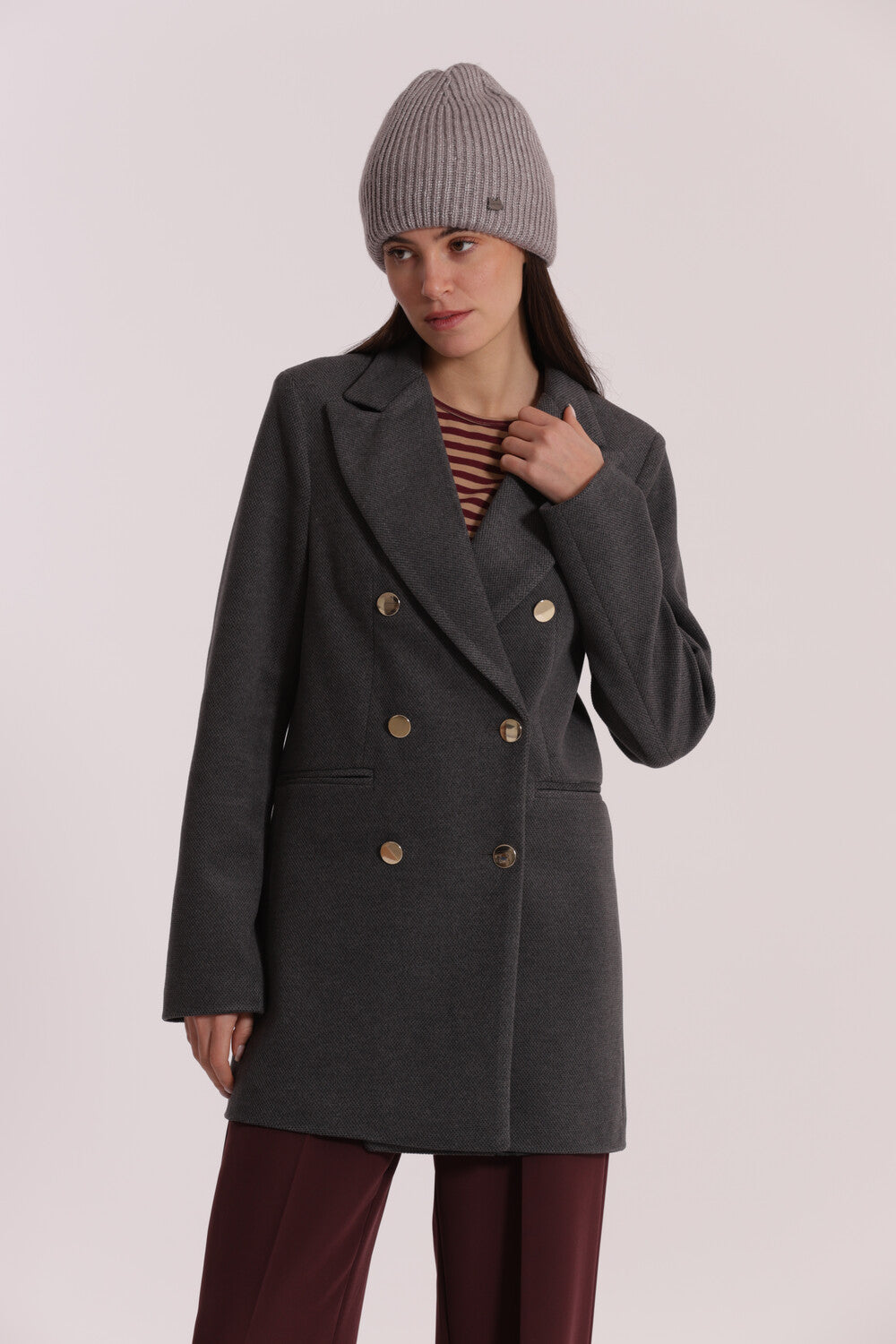 cappotto corto doppio petto  - mimì muà - grigio scuro