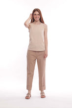 Carica l&#39;immagine nel visualizzatore di Gallery, pantalone cropped con risvoltino bull di cotone - mimì muà - beige  2025
