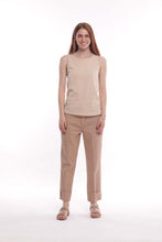 Carica l&#39;immagine nel visualizzatore di Gallery, pantalone cropped con risvoltino bull di cotone - mimì muà - beige  2025
