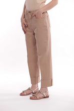 Carica l&#39;immagine nel visualizzatore di Gallery, pantalone cropped con risvoltino bull di cotone - mimì muà - beige  2025
