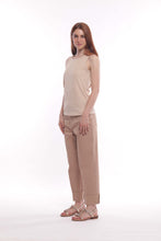 Carica l&#39;immagine nel visualizzatore di Gallery, pantalone cropped con risvoltino bull di cotone - mimì muà - beige  2025
