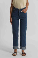 Carica l'immagine nel visualizzatore di Gallery, jeans cropped con risvoltino bianco  - mimì muà - blu medio
