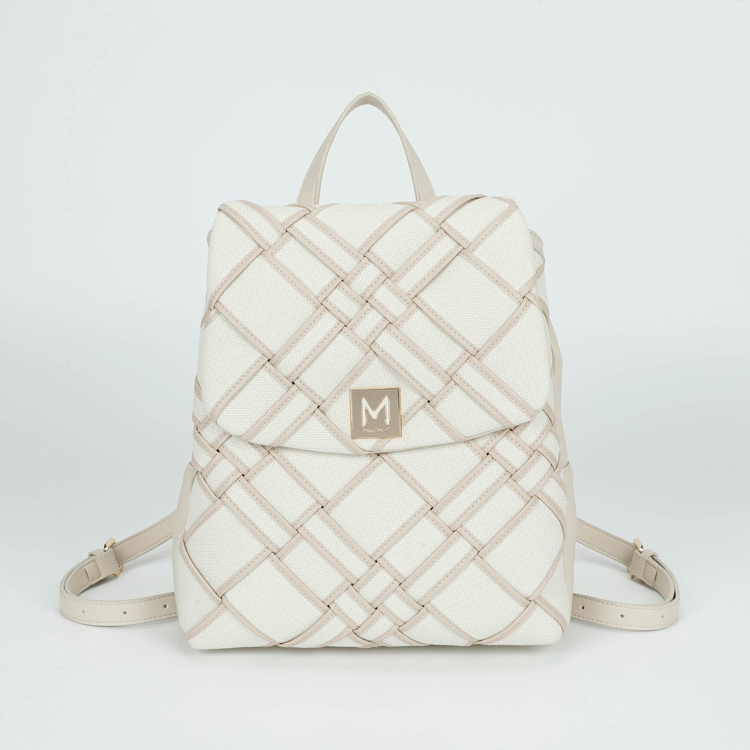 zaino in canvas con bordi - mimì muà - beige