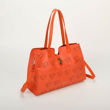 Carica l&#39;immagine nel visualizzatore di Gallery, borsa shopping con cuori traforati - mimì muà - arancio
