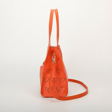 Carica l&#39;immagine nel visualizzatore di Gallery, borsa shopping con cuori traforati - mimì muà - arancio
