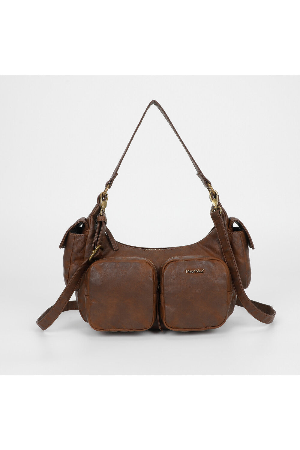 borsa a spalla con tasche - mimì muà - moro