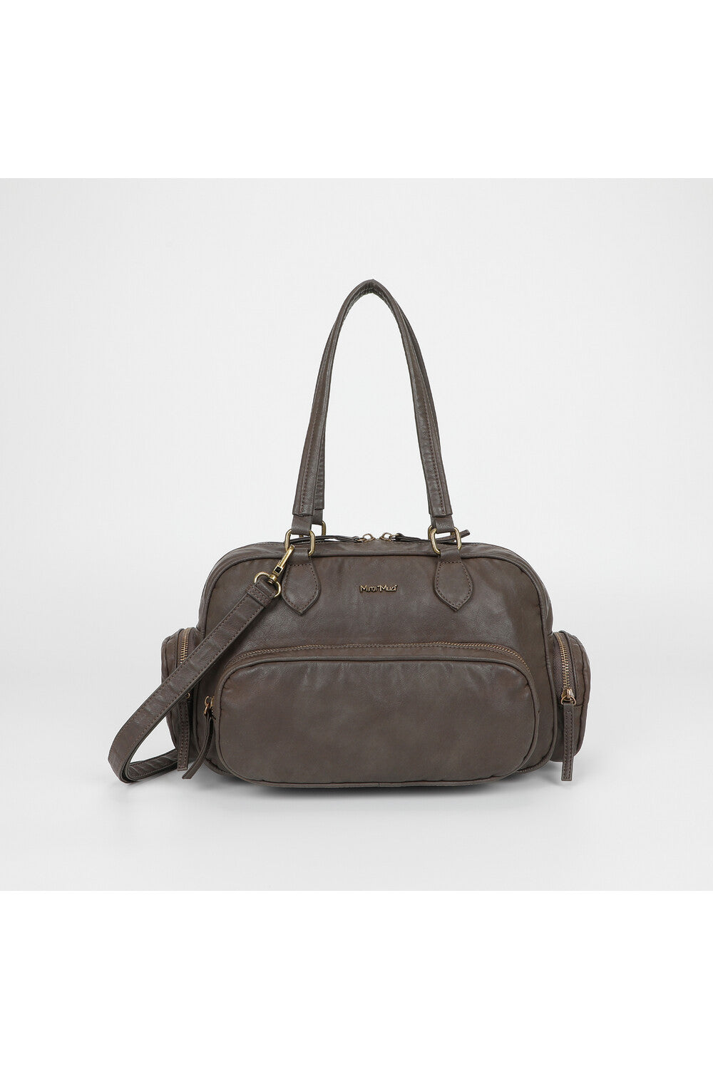 borsa bauletto  con tasche - mimì muà - grigio
