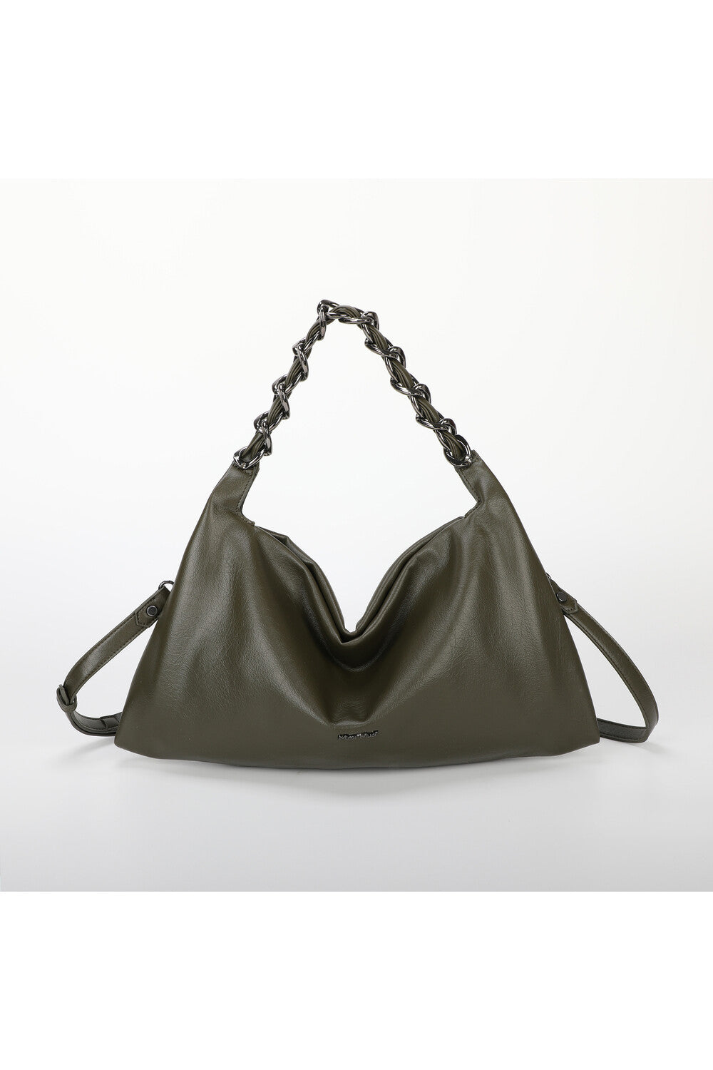 borsa a spalla piccola con catena - mimì muà - verde militare