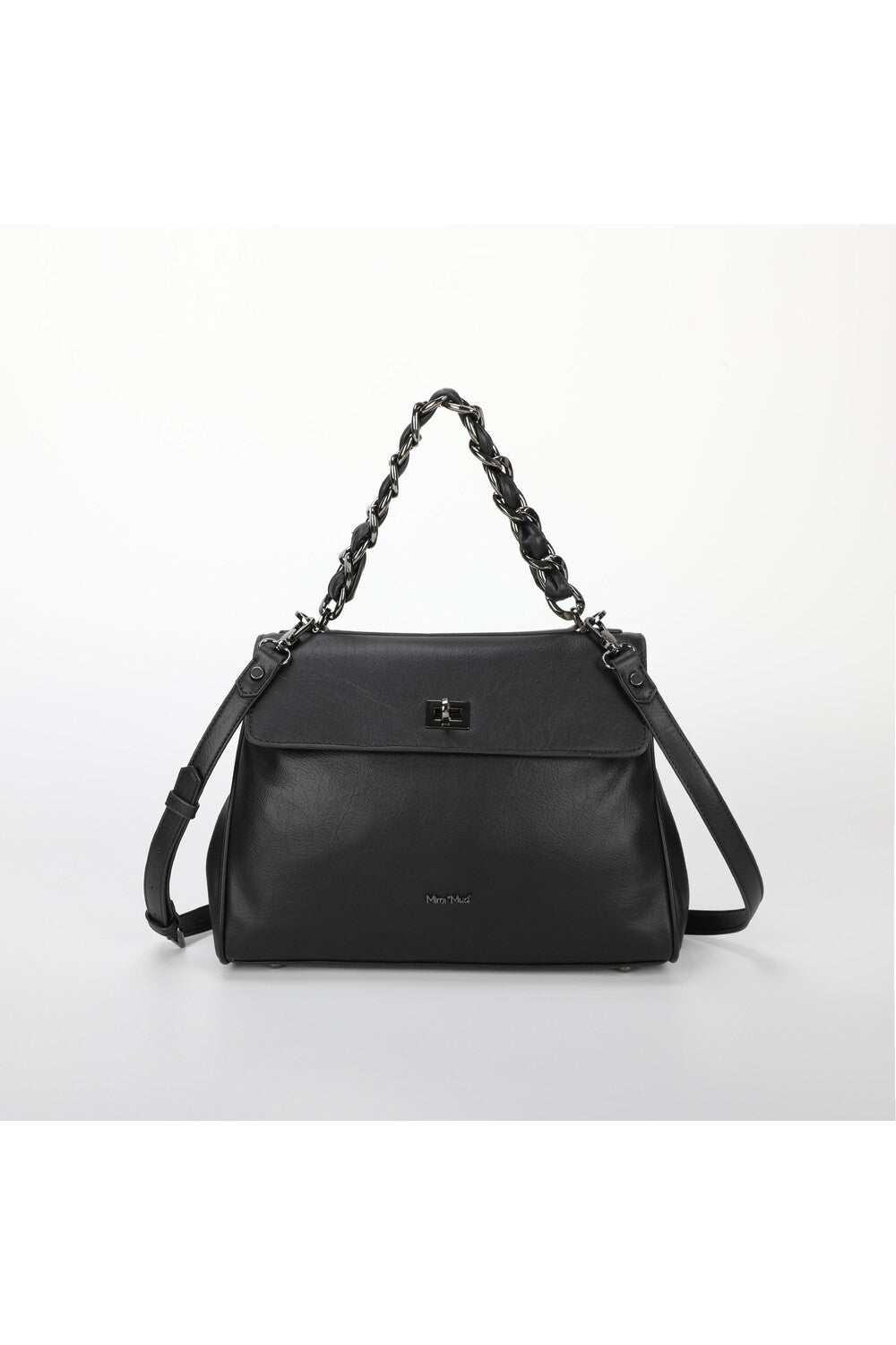 borsa a mano grande con catena - mimì muà - nero