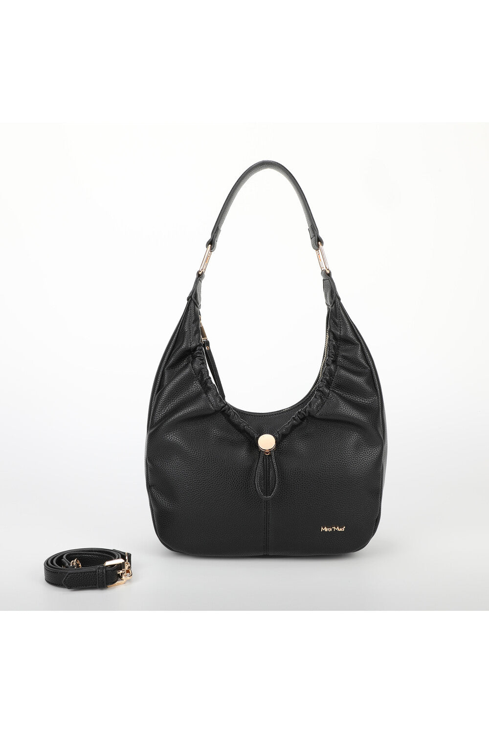 borsa hobo con dettaglio arricciato - mimì muà - nero
