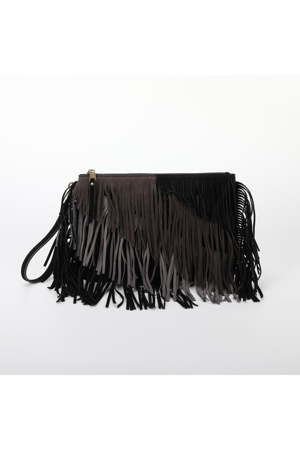 borsa a busta con frange - mimì muà - nero