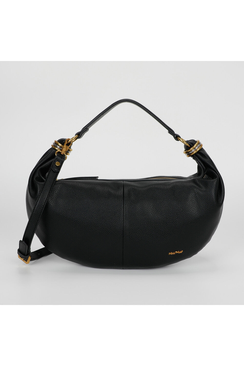 borsa a spalla piccola con anelli ai manici- mimì muà - nero