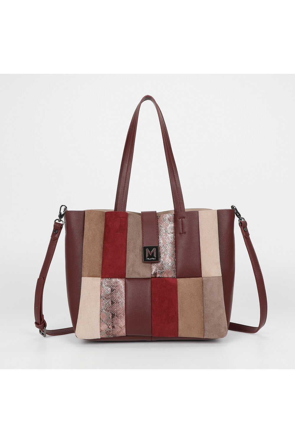 borsa a spalla patchwork verticali - mimì muà - mosto