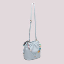Carica l'immagine nel visualizzatore di Gallery, borsa a spalla con foulard - mimì muà - celeste
