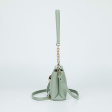 Carica l&#39;immagine nel visualizzatore di Gallery, borsa a tracolla con chiusura a cinturino - mimì muà - verde salvia
