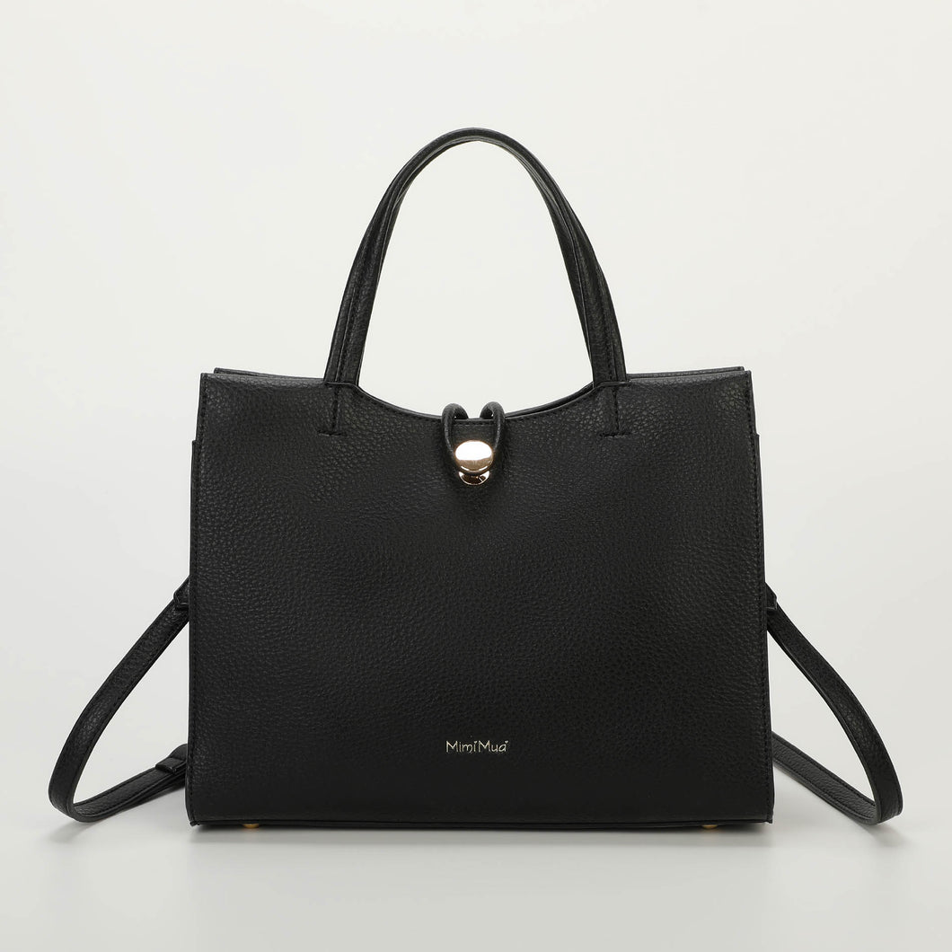 borsa shopping con chiusura a bottone - mimì muà - nero
