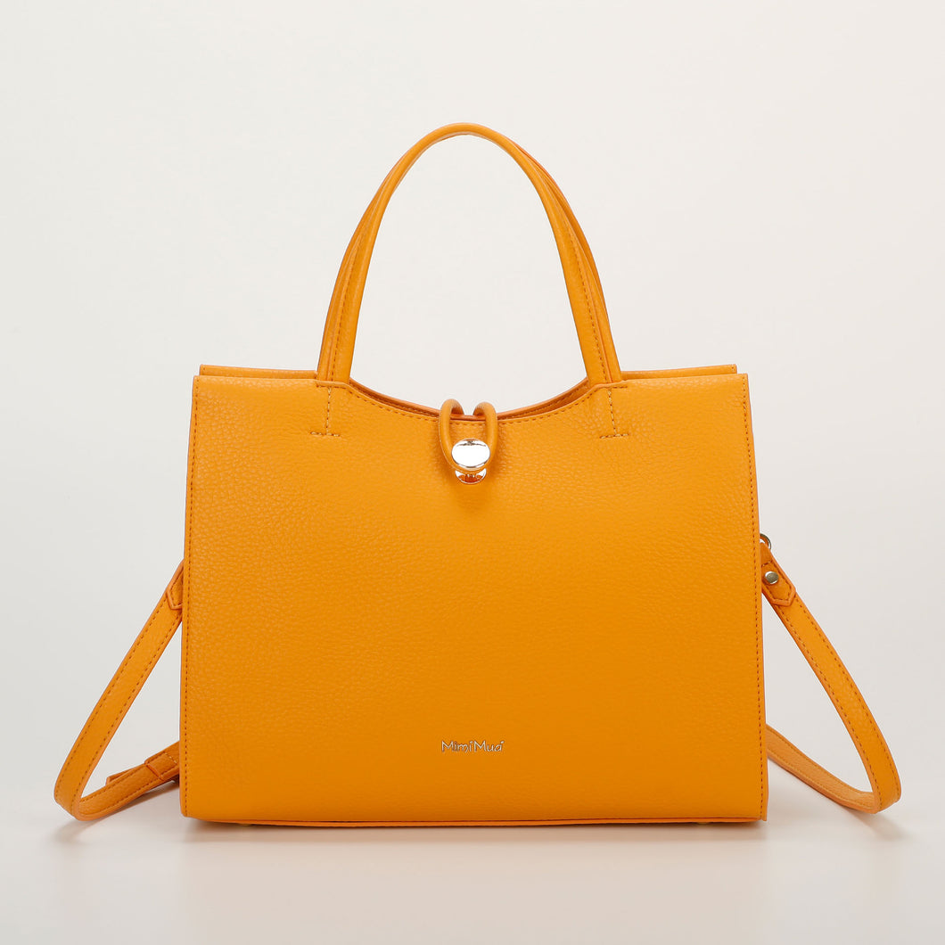 borsa shopping con chiusura a bottone - mimì muà - arancio