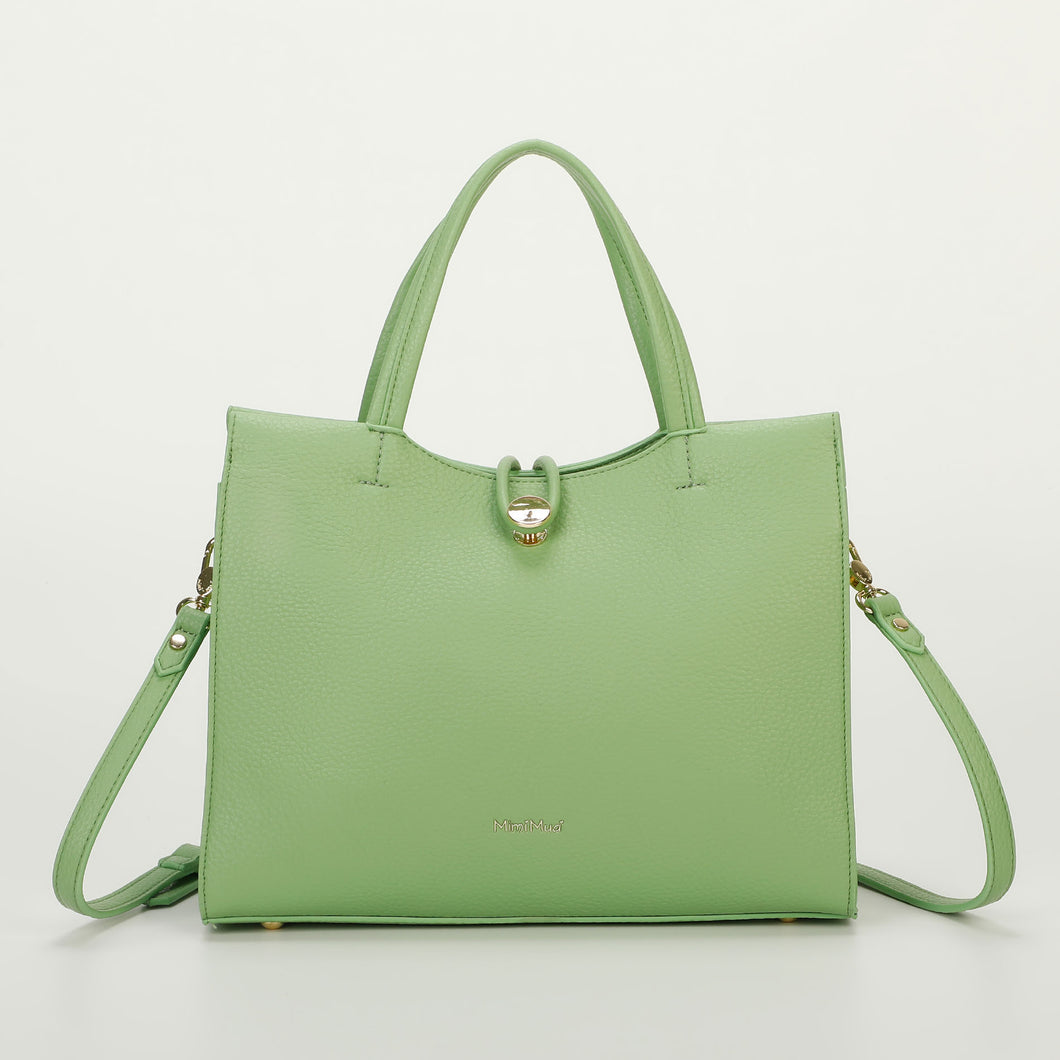 borsa shopping con chiusura a bottone - mimì muà - verde