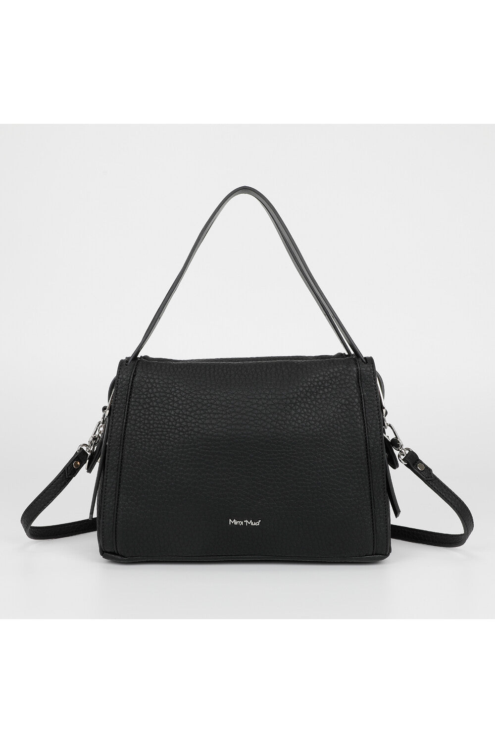 borsa a mano con doppio manico e cinturino  - mimì muà - nero
