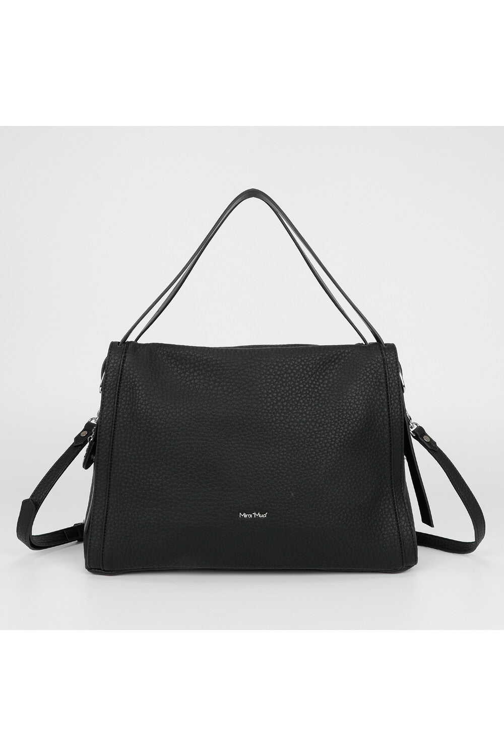 borsa a spalla con doppio manico e cinturino  - mimì muà - nero