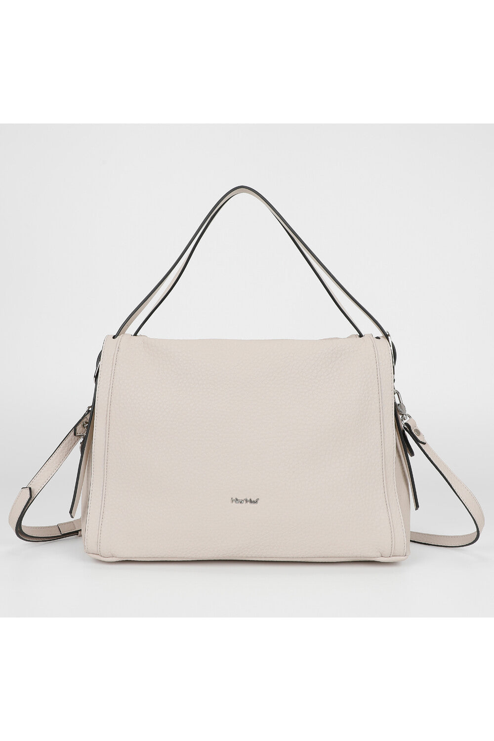 borsa a spalla con doppio manico e cinturino  - mimì muà - panna