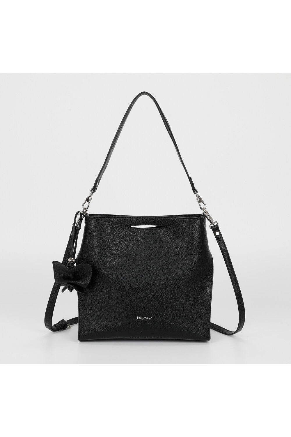 borsa a spalla grande con bordi neri - mimì muà - nero