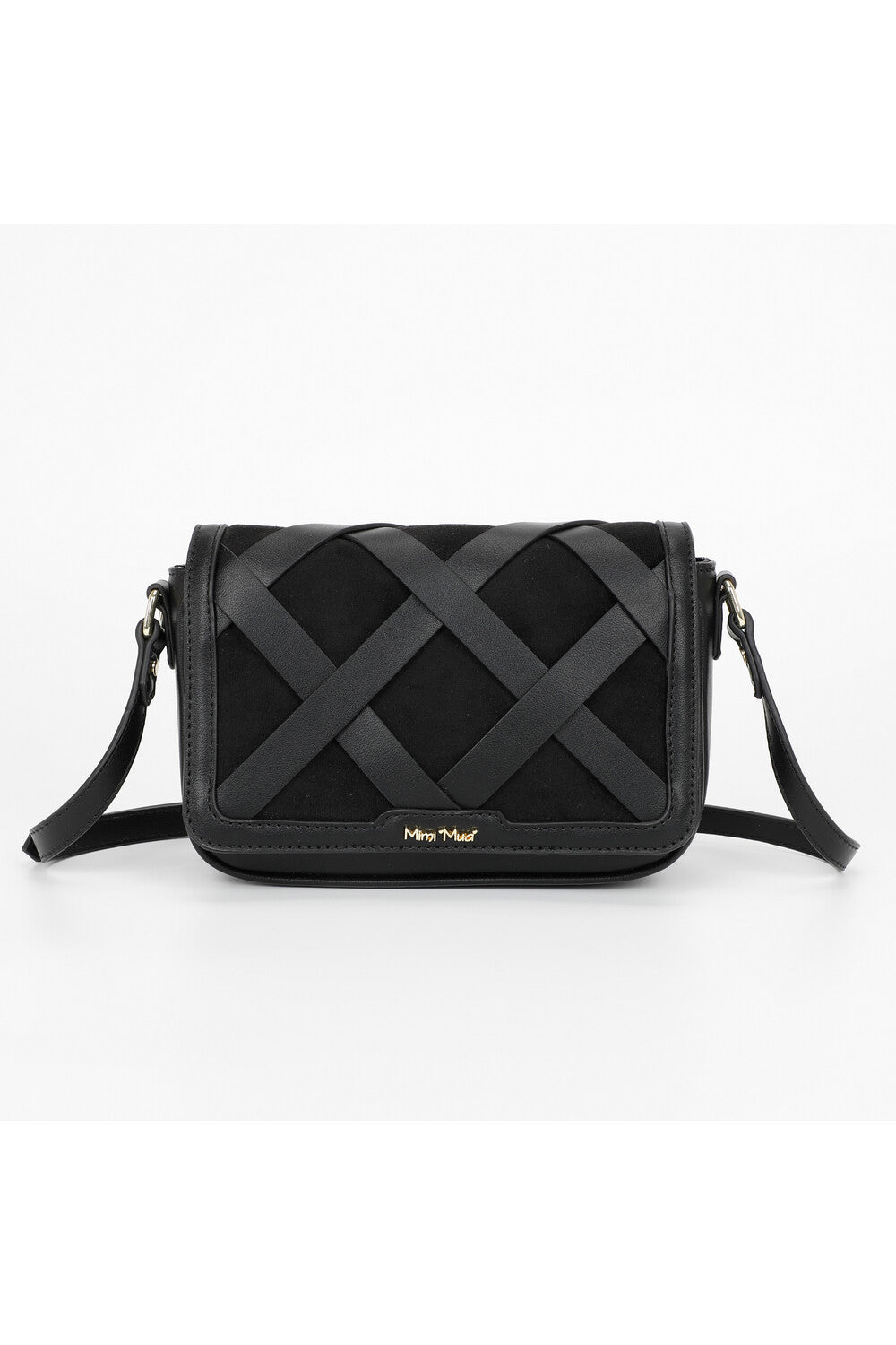 borsa a tracolla intrecciata - mimì muà - nero