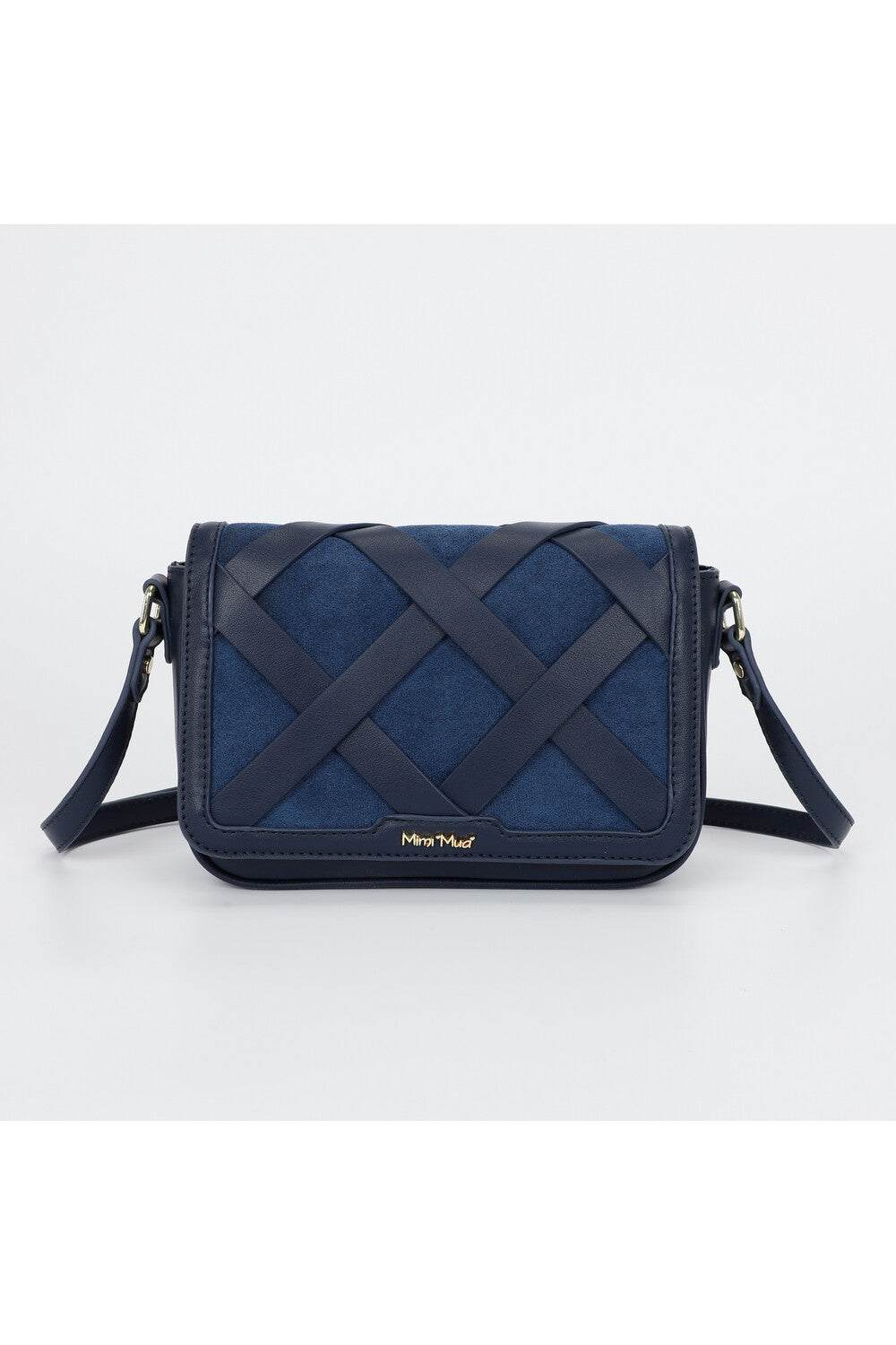 borsa a tracolla intrecciata - mimì muà - blu