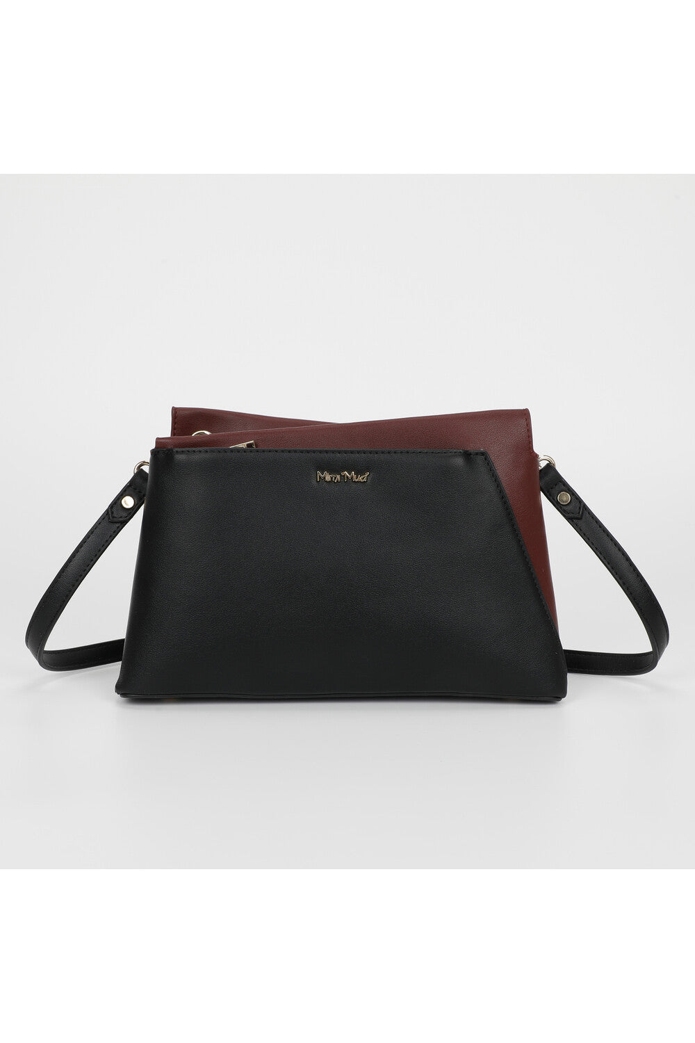 borsa a tracolla bicolor - mimì muà - nero bordeaux