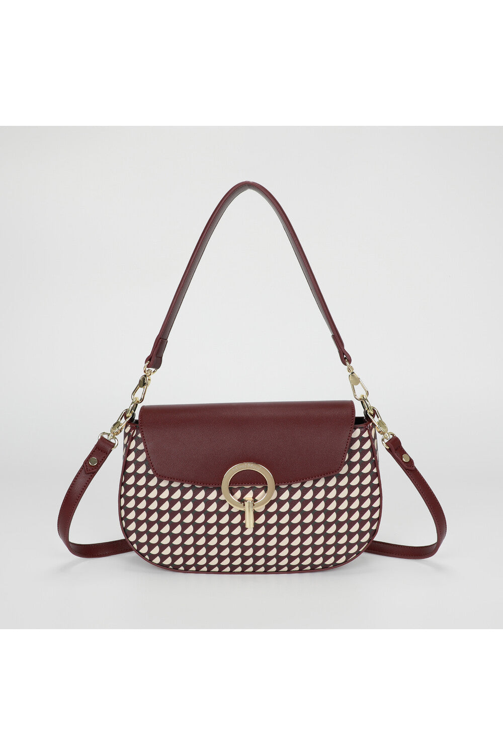 borsa a tracolla  in fantasia - mimì muà - burgundy