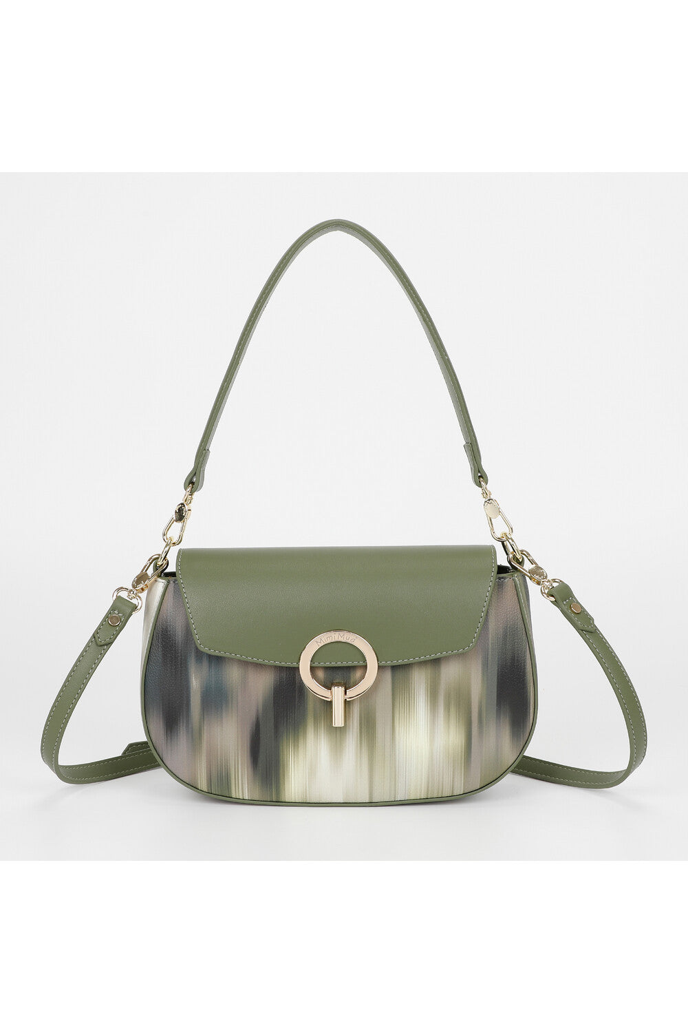 borsa a tracolla  in fantasia - mimì muà - verde militare
