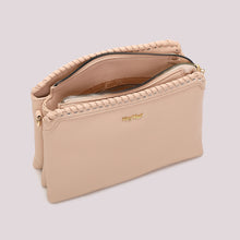 Carica l'immagine nel visualizzatore di Gallery, borsa a tracolla con bordo intrecciato - mimì muà - cipria
